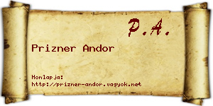Prizner Andor névjegykártya