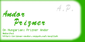 andor prizner business card